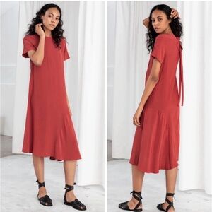 & Other Stories Red Midi Dress